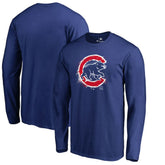 Chicago Cubs Splatter Logo Long Sleeve T-Shirt - MLB
