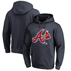 Atlanta Braves Splatter Logo Pullover Hoodie - MLB