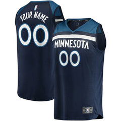 Minnesota Timberwolves Fast Break Custom Replica Jersey Navy Icon Edition - NBA