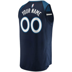 Minnesota Timberwolves Fast Break Custom Replica Jersey Navy Icon Edition - NBA