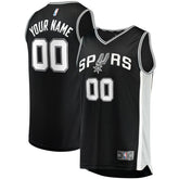 San Antonio Spurs Fast Break Custom Replica Jersey Black Icon Edition - NBA