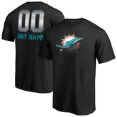 Miami Dolphins Personalized Midnight Mascot T-Shirt Black | NFL