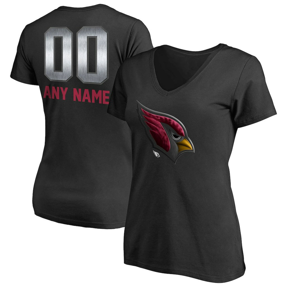 Arizona Cardinals Women's Personalized Midnight Mascot T-Shirt Black | NFL
