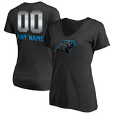 Carolina Panthers Women's Personalized Midnight Mascot T-Shirt Black | NFL
