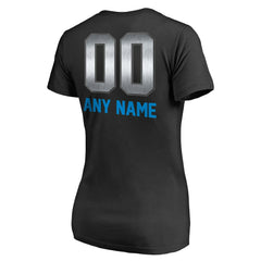 Carolina Panthers Women's Personalized Midnight Mascot T-Shirt Black | NFL