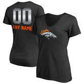 Denver Broncos Women's Personalized Midnight Mascot T-Shirt Black | NFL