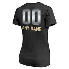 New Orleans Saints Women's Personalized Midnight Mascot T-Shirt Black | NFL