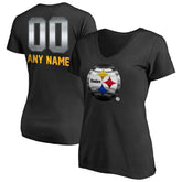 Pittsburgh Steelers Women's Personalized Midnight Mascot T-Shirt Black | NFL