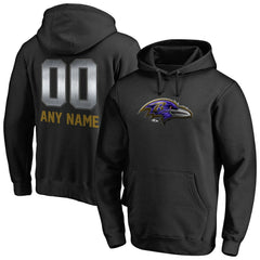 Baltimore Ravens Personalized Midnight Mascot Pullover Hoodie Black | NFL