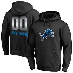 Detroit Lions Personalized Midnight Mascot Pullover Hoodie Black | NFL