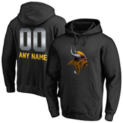 Minnesota Vikings Personalized Midnight Mascot Pullover Hoodie Black | NFL