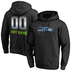 Seattle Seahawks Personalized Midnight Mascot Pullover Hoodie Black | NFL