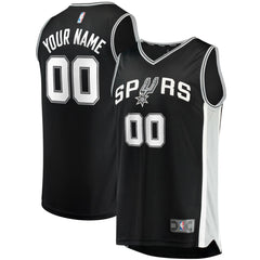 San Antonio Spurs Youth Fast Break Custom Replica Jersey Black Icon Edition - NBA
