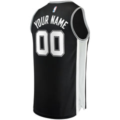 San Antonio Spurs Youth Fast Break Custom Replica Jersey Black Icon Edition - NBA