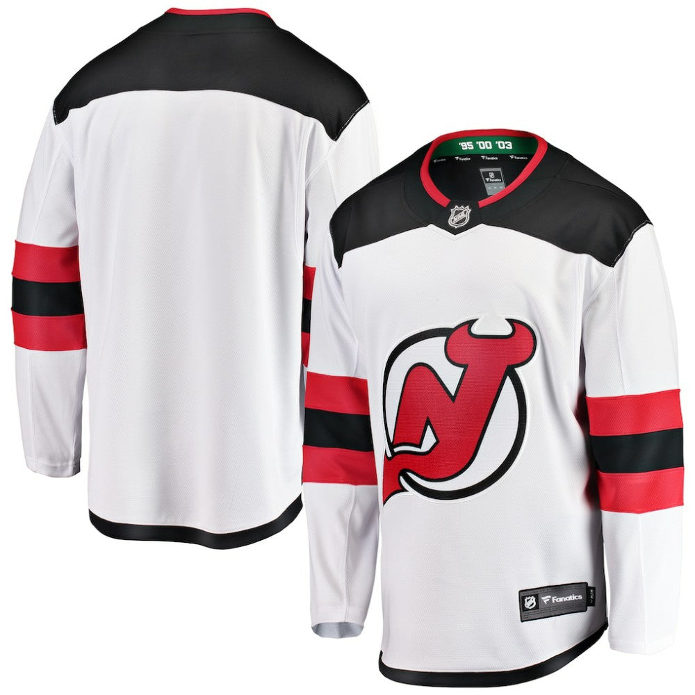 New Jersey Devils Fanatics Youth Away Breakaway Jersey - White - NHL