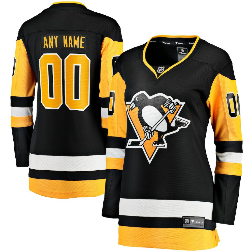 Pittsburgh Penguins Fanatics Women's Home Breakaway Custom Jersey - Black - NHL