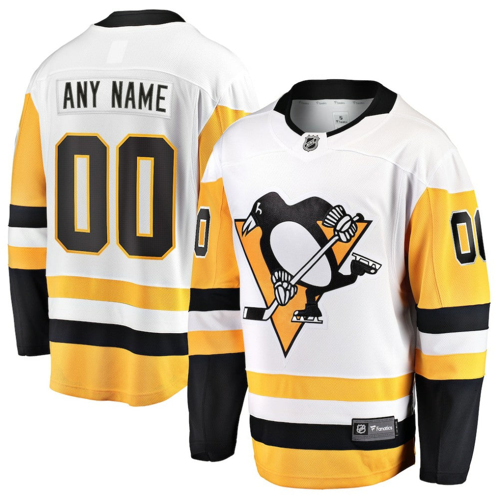Pittsburgh Penguins Fanatics Away Breakaway Custom Jersey - White - NHL