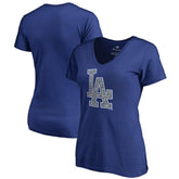 Los Angeles Dodgers Women's Static Logo V-Neck T-Shirt - MLB