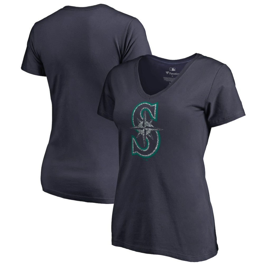 Seattle Mariners Women's Static Logo V-Neck T-Shirt - MLB