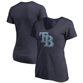 Tampa Bay Rays Women's Static Logo V-Neck T-Shirt - MLB