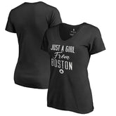 Boston Celtics Women's Just a Girl V-Neck T-Shirt Black - NBA