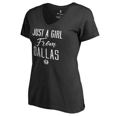 Dallas Mavericks Women's Just a Girl V-Neck T-Shirt Black - NBA
