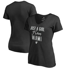 Miami Heat Women's Just a Girl V-Neck T-Shirt Black - NBA