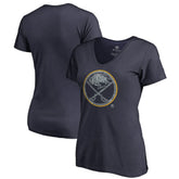 Buffalo Sabres Women's Static Logo V-Neck T-Shirt - Navy - NHL