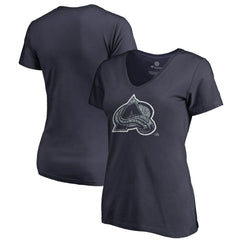 Colorado Avalanche Women's Static Logo V-Neck T-Shirt - Navy - NHL
