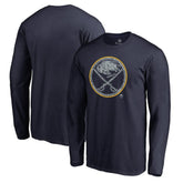 Buffalo Sabres Static Logo Long Sleeve T-Shirt - Navy - NHL