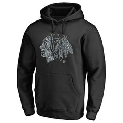 Chicago Blackhawks Static Logo Pullover Hoodie - Black - NHL