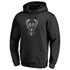 Milwaukee Bucks Marble Logo Pullover Hoodie Black - NBA