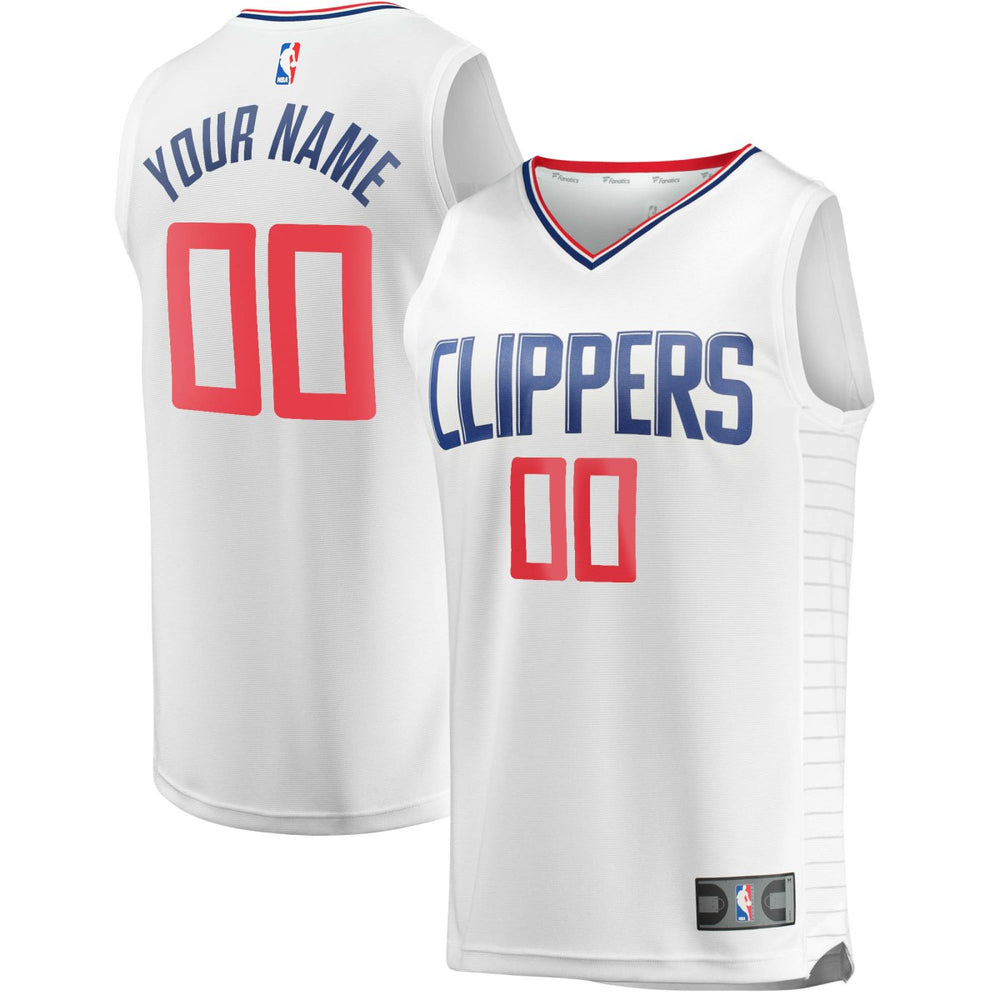 LA Clippers Youth Fast Break Custom Replica Jersey White Association Edition - NBA
