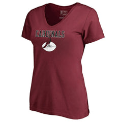 Arizona Cardinals Women's Vintage Team Lockup V-Neck T-Shirt Cardinal | NFL