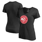 Atlanta Hawks Women's Primary Logo V-Neck T-Shirt Black - NBA