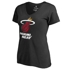 Miami Heat Women's Primary Logo V-Neck T-Shirt Black - NBA