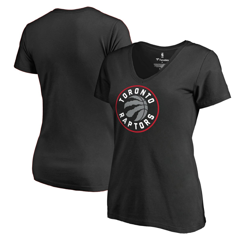 Toronto Raptors Women's Primary Logo V-Neck T-Shirt Black - NBA