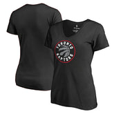 Toronto Raptors Women's Primary Logo V-Neck T-Shirt Black - NBA