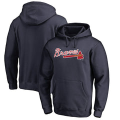 Atlanta Braves Official Wordmark Fitted Pullover Hoodie - MLB