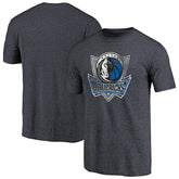 Dallas Mavericks Distressed Logo Tri-Blend T-Shirt Navy - NBA
