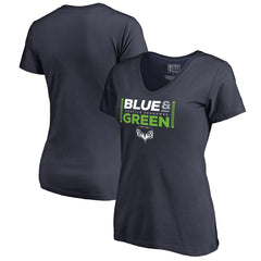 Seattle Seahawks Women's Alternate Team Logo V-Neck T-Shirt Navy | NFL