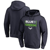 Seattle Seahawks Alternate Team Logo Gear Blue & Green Pullover Hoodie College Navy | NFL