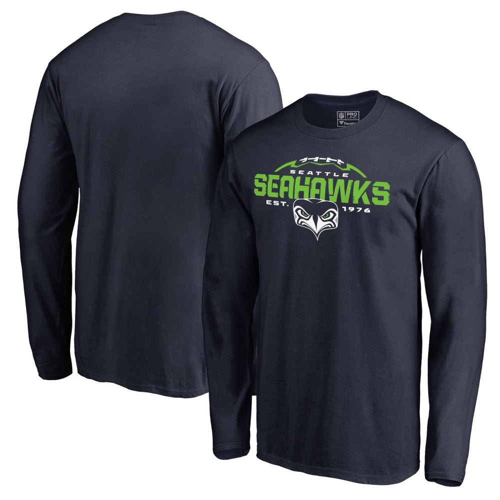 Seattle Seahawks Alternate Team Logo Gear Flea Flicker Long Sleeve T-Shirt College Navy | NFL
