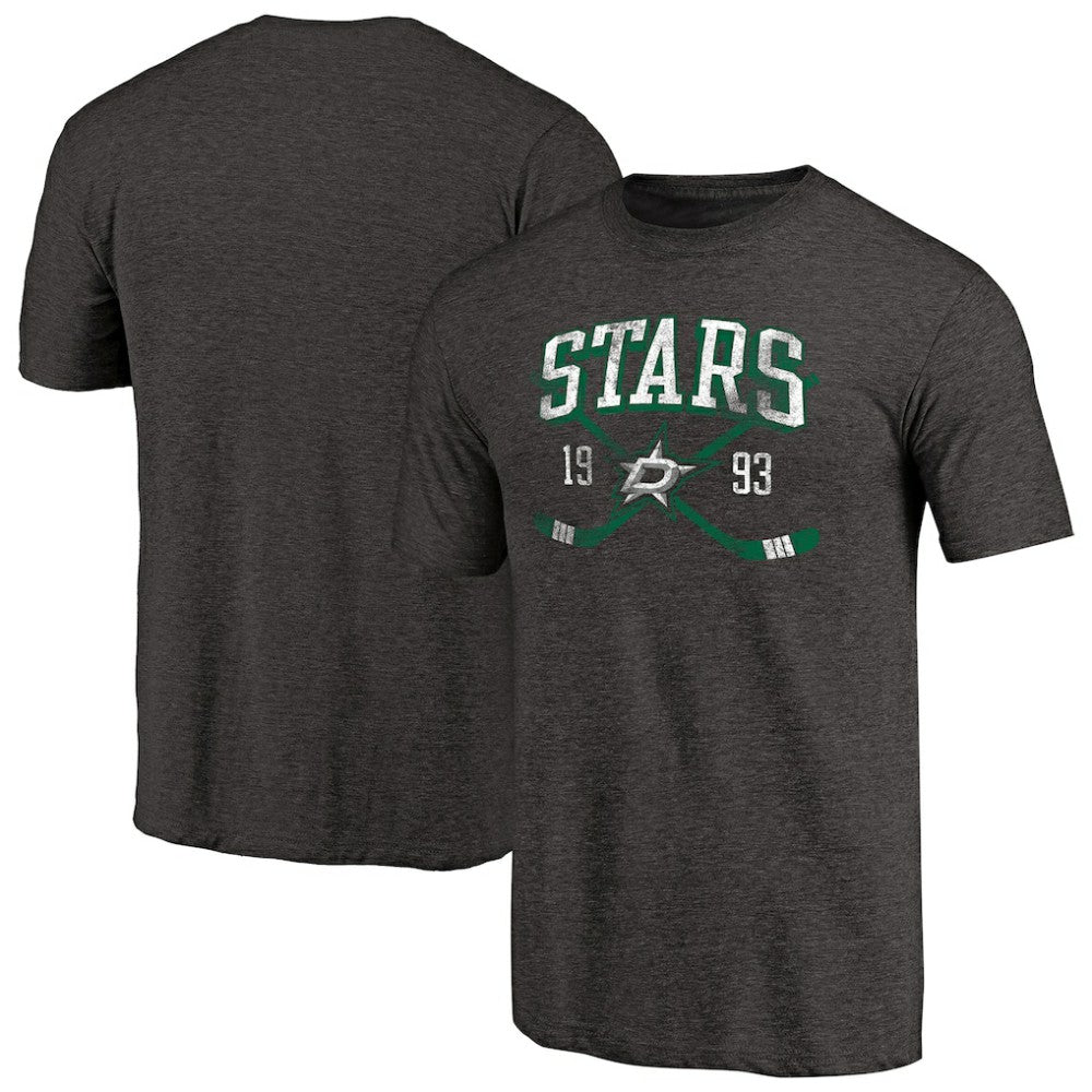 Dallas Stars Vintage Collection Line Shift Tri-Blend T-Shirt - Black - NHL