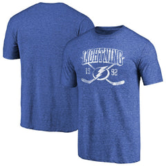 Tampa Bay Lightning Vintage Collection Line Shift Tri-Blend T-Shirt - Heathered Blue - NHL