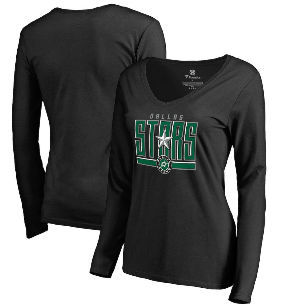 Dallas Stars Women's Hometown Collection V-Neck Long Sleeve T-Shirt - Black - NHL