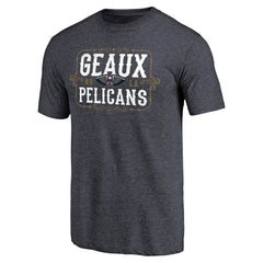 New Orleans Pelicans Geaux Pelicans Hometown Collection Tri-Blend T-Shirt Navy - NBA