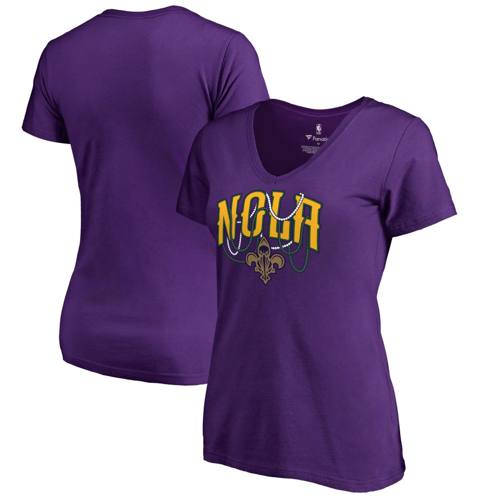 New Orleans Pelicans Women's NOLA Beads Hometown Collection T-Shirt Purple - NBA