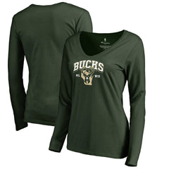 Milwaukee Bucks Women's Wisconsin Basketball Hometown Collection Long Sleeve T-Shirt Green - NBA