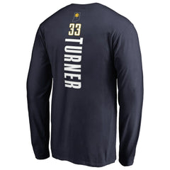 Myles Turner Indiana Pacers Long Sleeve Backer Name and Number T-Shirt Navy - NBA